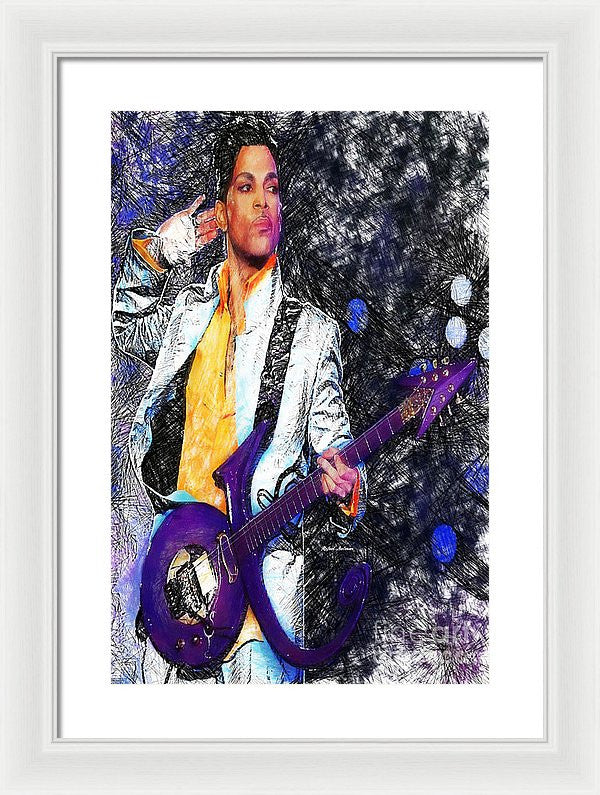 Framed Print - Prince - Tribute With Guitar