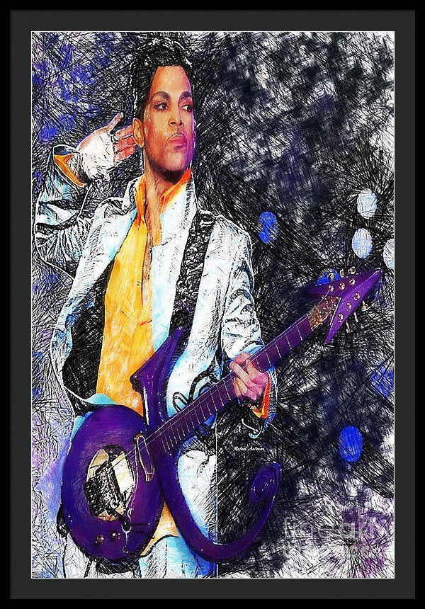 Framed Print - Prince - Tribute With Guitar