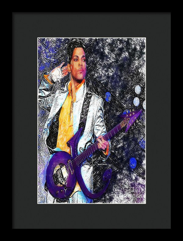 Framed Print - Prince - Tribute With Guitar