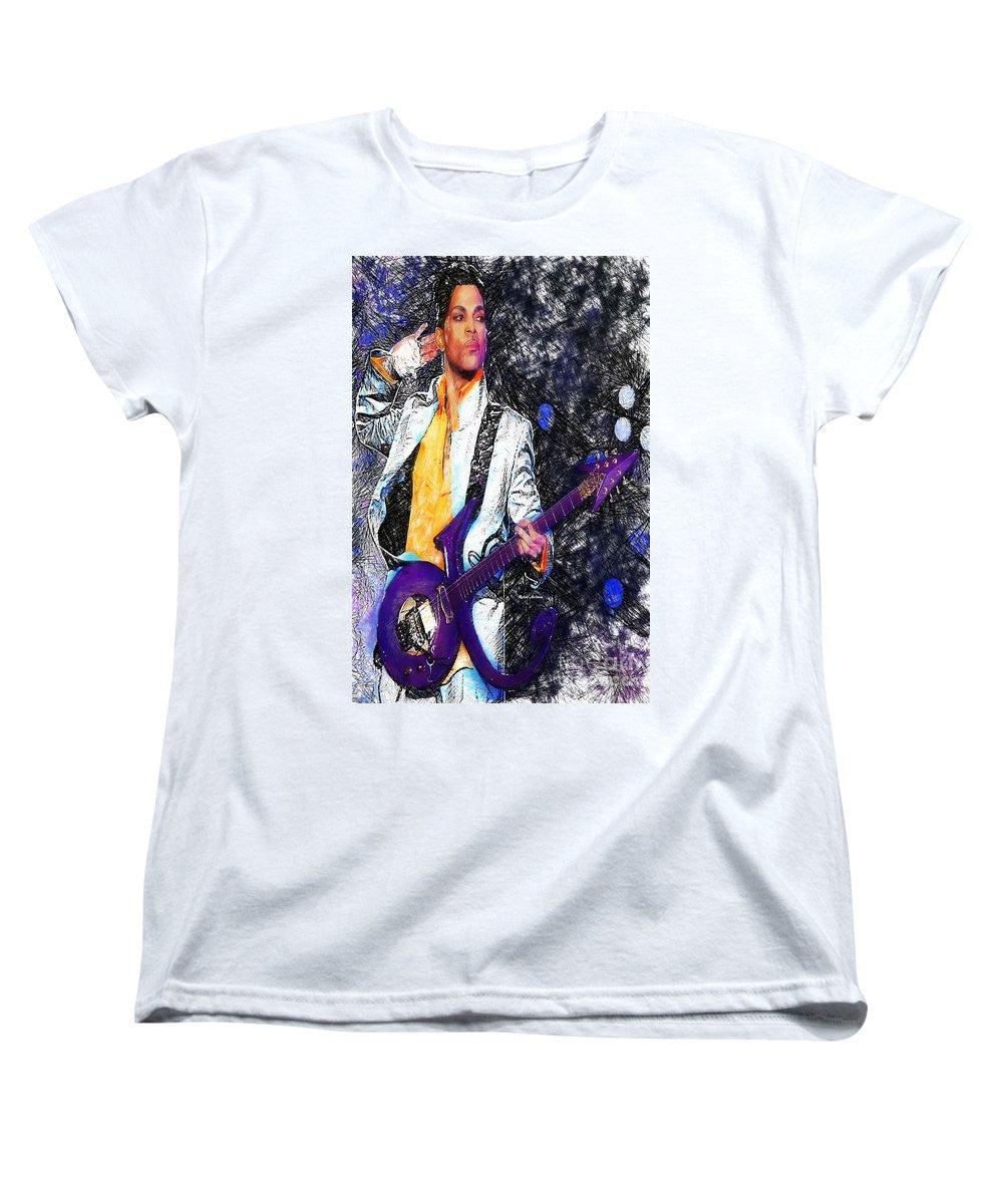 Women's T-Shirt (Standard Cut) - Prince - Tribute With Guitar