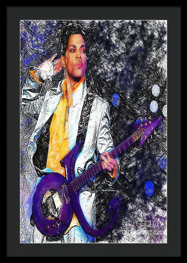 Framed Print - Prince - Tribute With Guitar