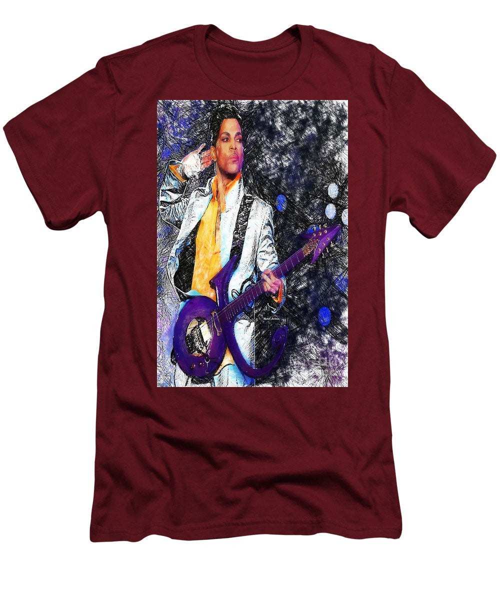 T-shirt pour homme (coupe ajustée) - Prince - Hommage à la guitare