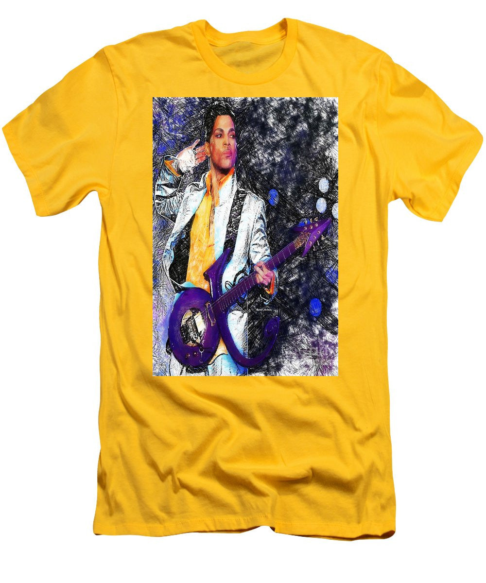 T-shirt pour homme (coupe ajustée) - Prince - Hommage à la guitare