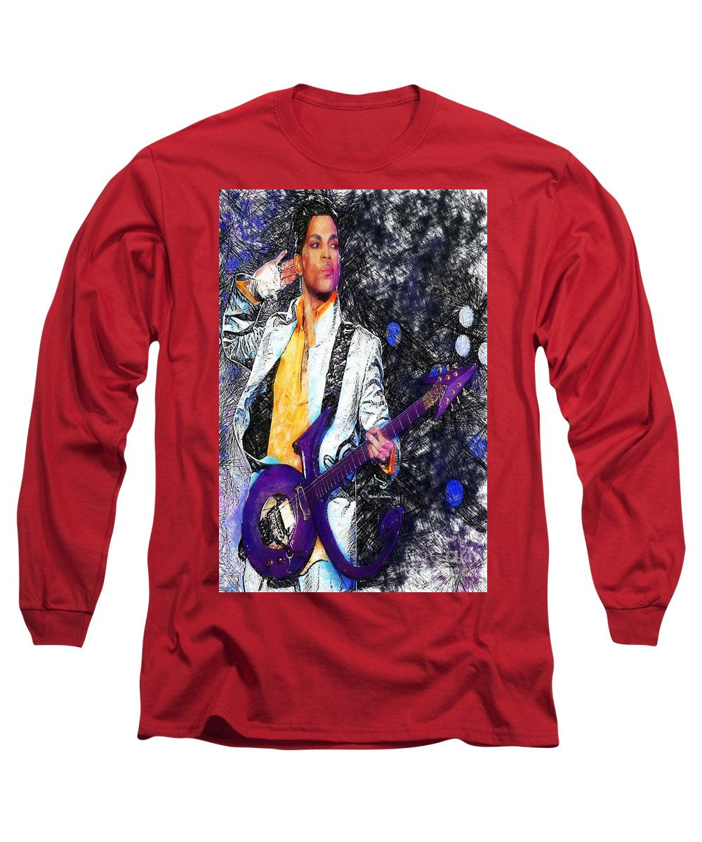 Long Sleeve T-Shirt - Prince - Tribute With Guitar