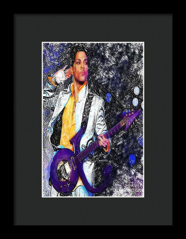 Framed Print - Prince - Tribute With Guitar