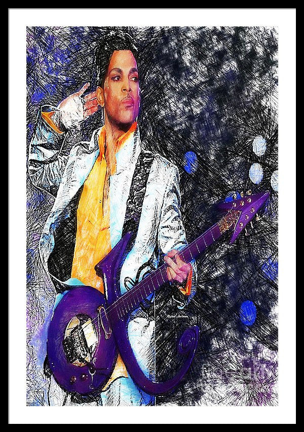 Framed Print - Prince - Tribute With Guitar