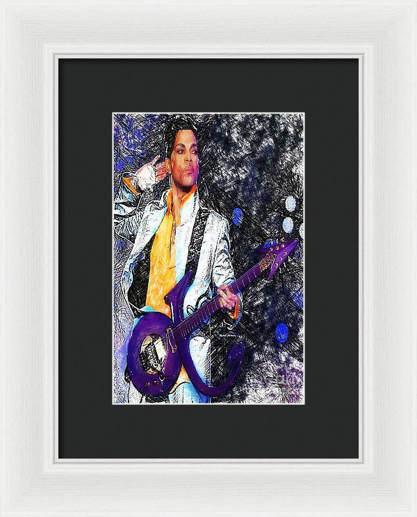 Framed Print - Prince - Tribute With Guitar