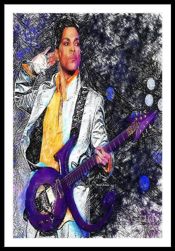 Framed Print - Prince - Tribute With Guitar