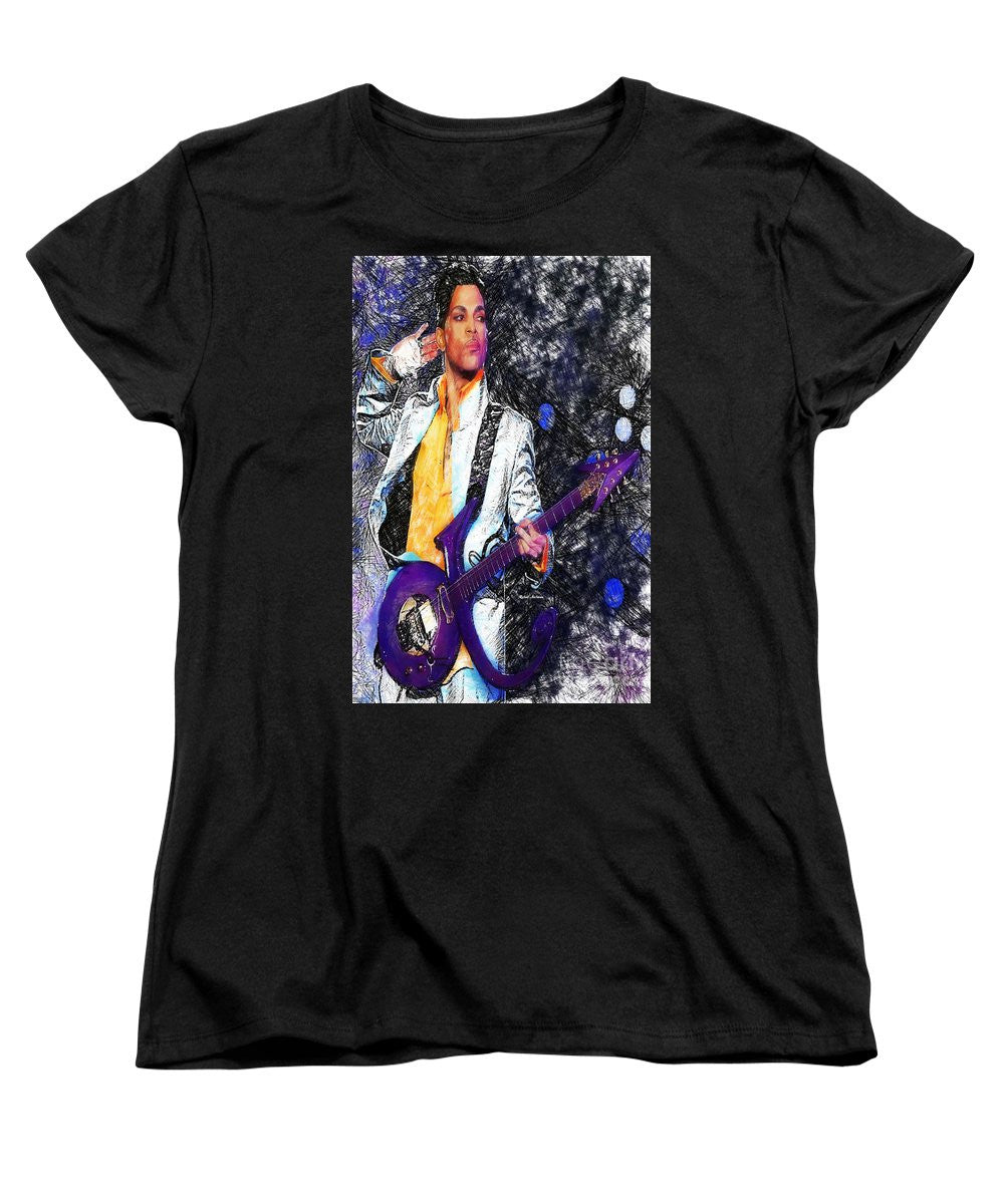 Women's T-Shirt (Standard Cut) - Prince - Tribute With Guitar