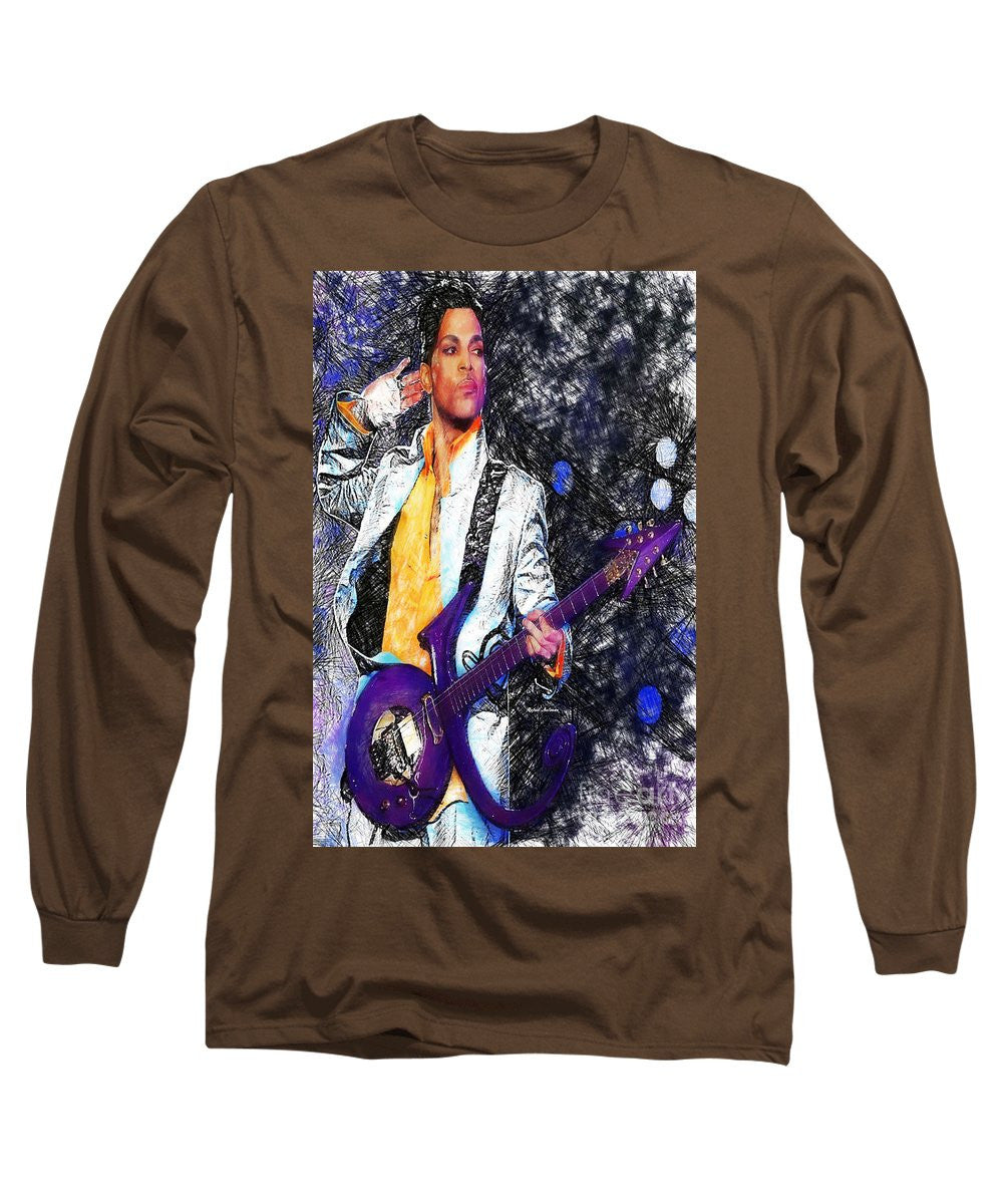 Long Sleeve T-Shirt - Prince - Tribute With Guitar