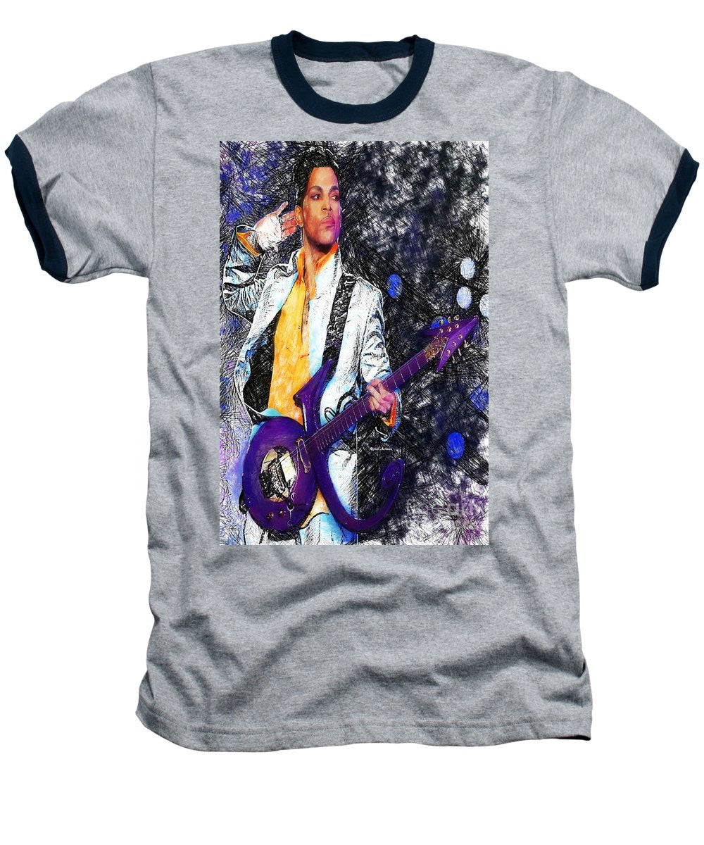 Baseball T-Shirt - Prince - Tribute With Guitar