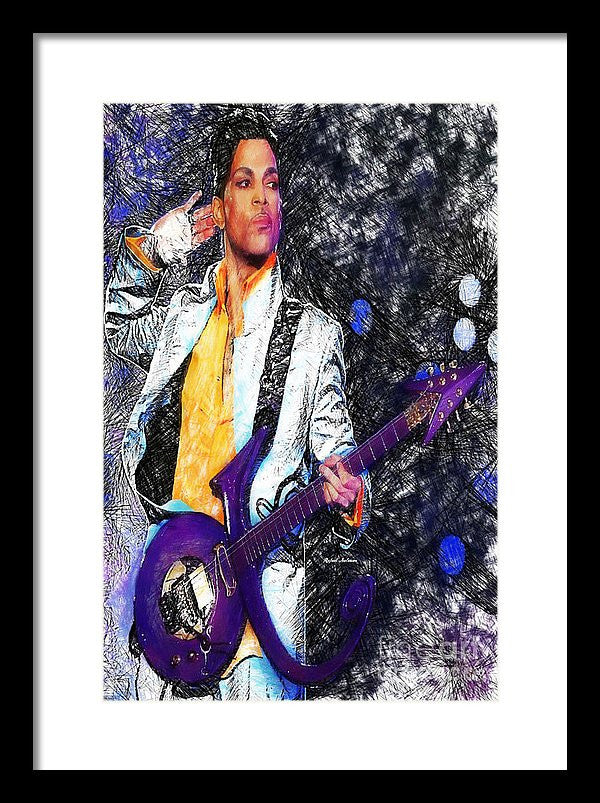 Framed Print - Prince - Tribute With Guitar