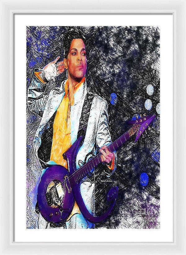 Framed Print - Prince - Tribute With Guitar