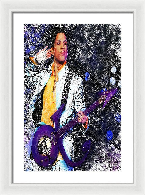 Framed Print - Prince - Tribute With Guitar