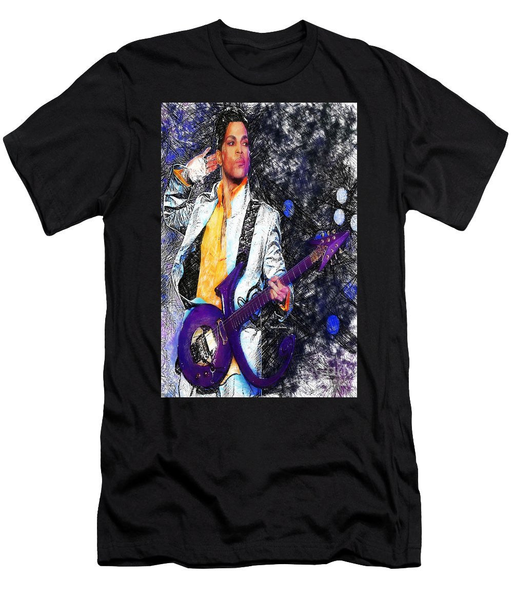 T-shirt pour homme (coupe ajustée) - Prince - Hommage à la guitare