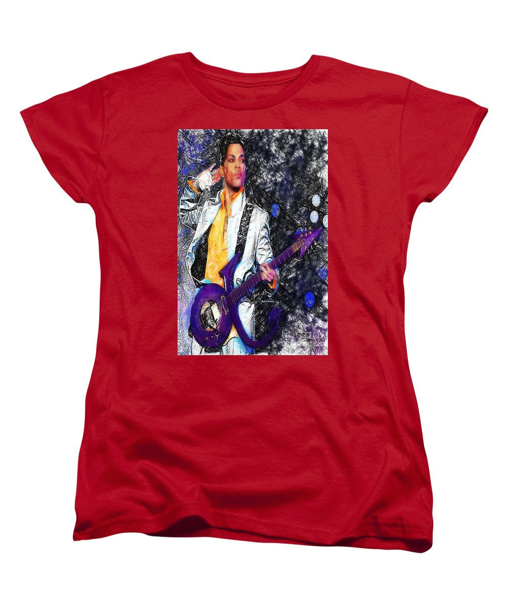 Women's T-Shirt (Standard Cut) - Prince - Tribute With Guitar