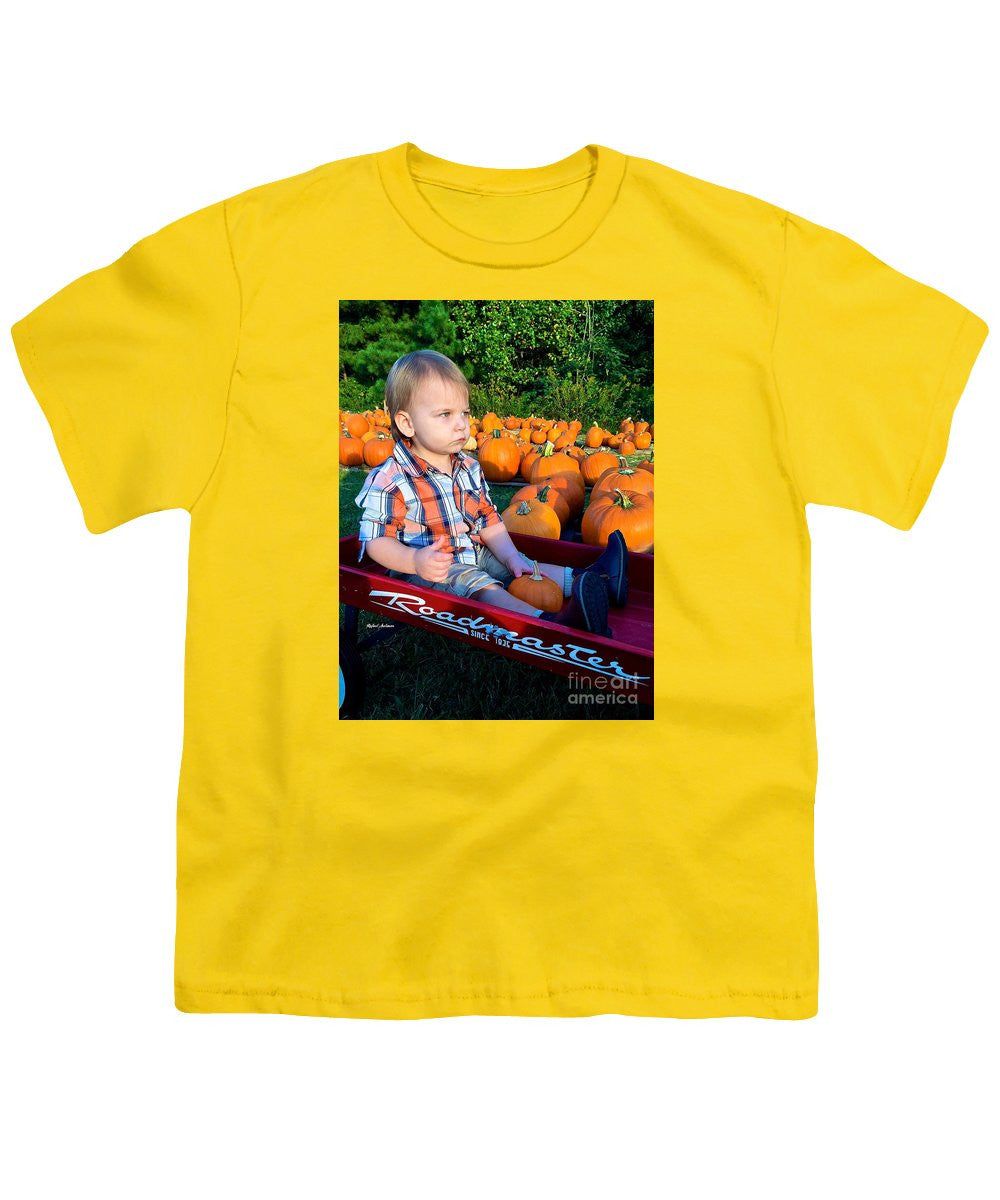 T-shirt pour jeunes - Balade en foin dans les champs de citrouilles