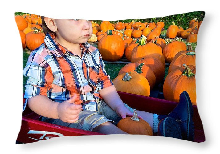 Throw Pillow - Pumpkin Patch Hay Ride