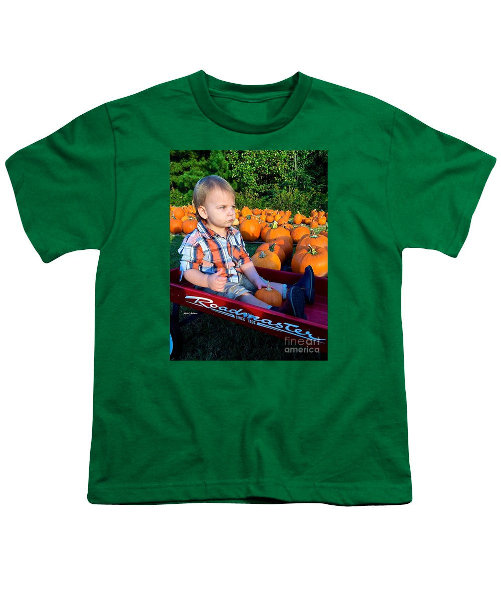 T-shirt pour jeunes - Balade en foin dans les champs de citrouilles