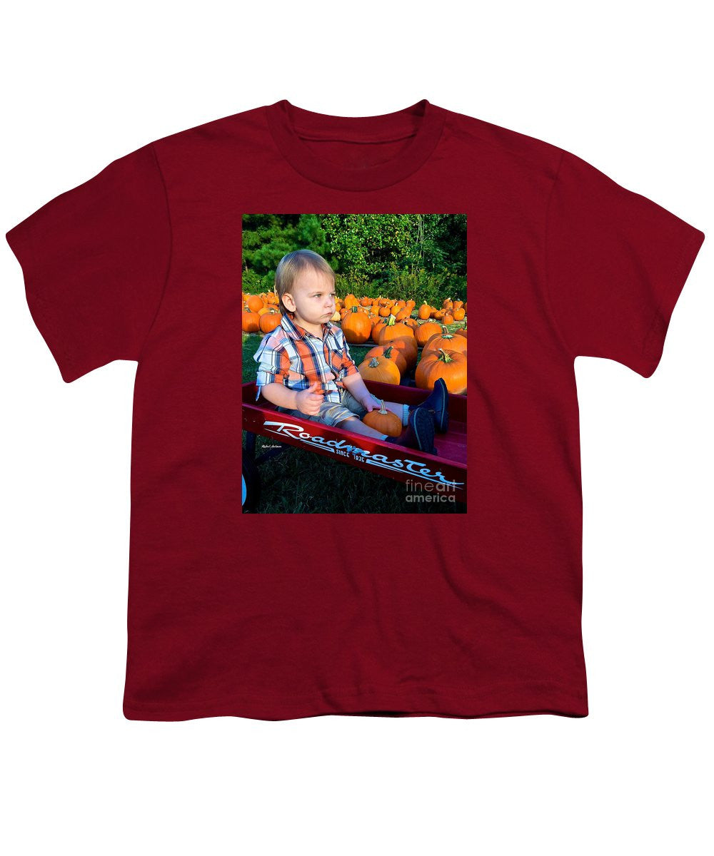 T-shirt pour jeunes - Balade en foin dans les champs de citrouilles