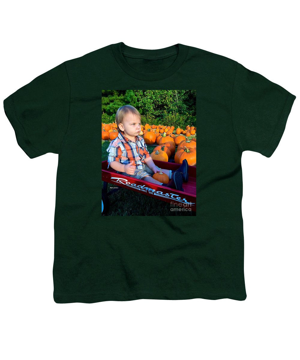 T-shirt pour jeunes - Balade en foin dans les champs de citrouilles