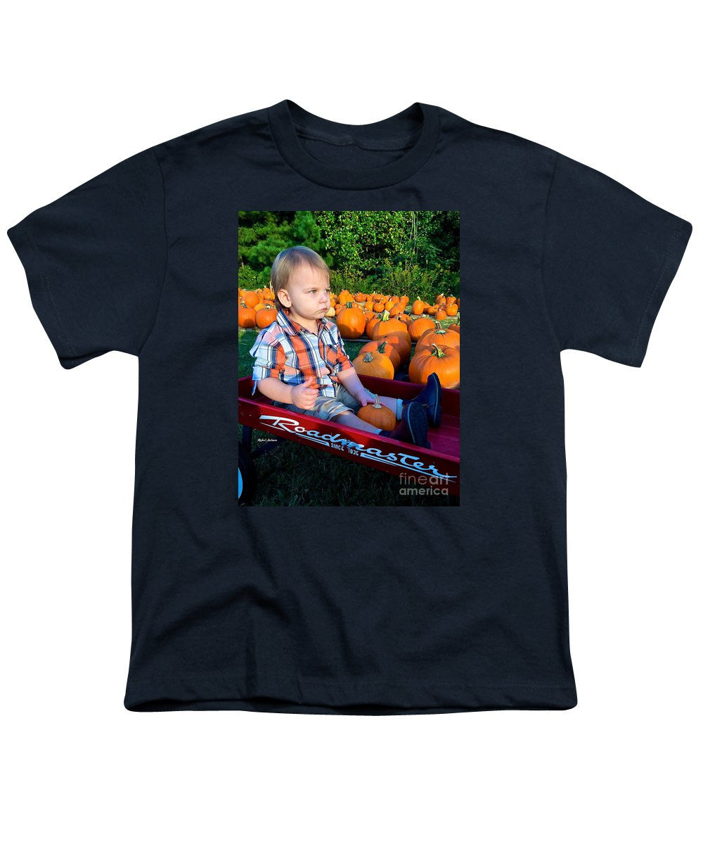 T-shirt pour jeunes - Balade en foin dans les champs de citrouilles