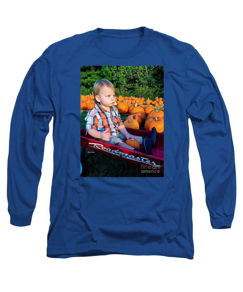 T-shirt à manches longues - Balade en foin dans un champ de citrouilles