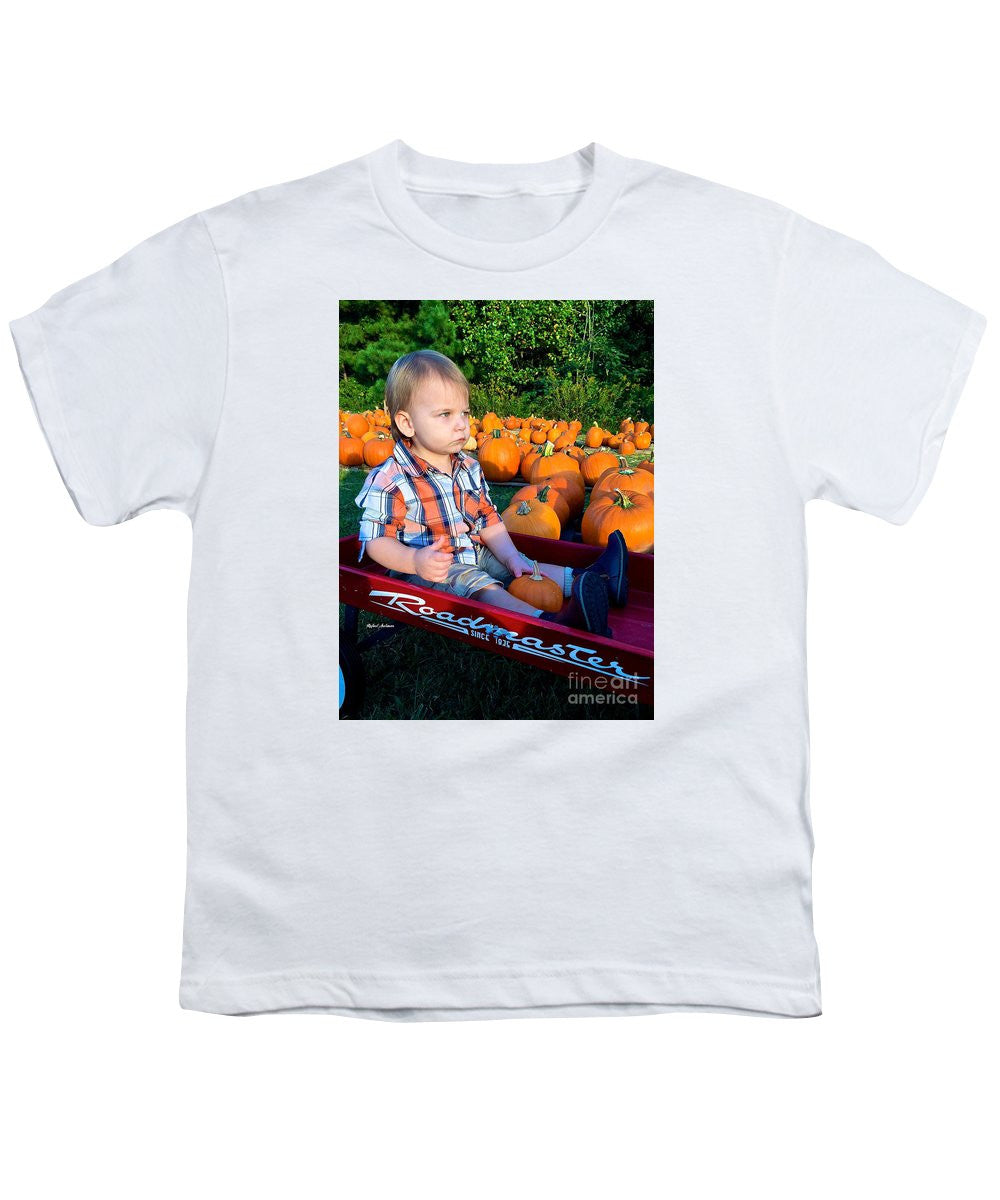 T-shirt pour jeunes - Balade en foin dans les champs de citrouilles