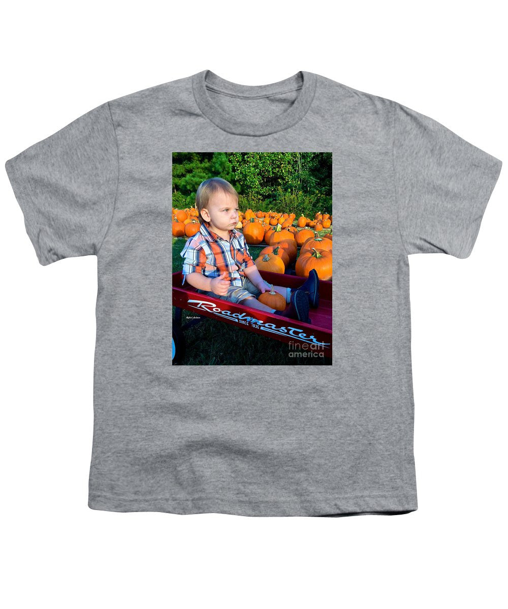 T-shirt pour jeunes - Balade en foin dans les champs de citrouilles