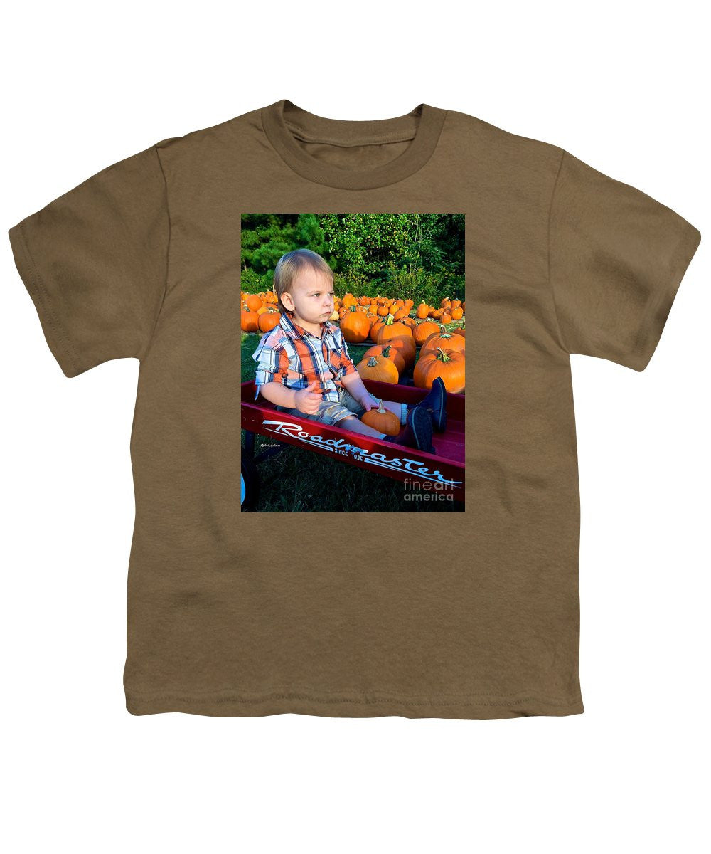 T-shirt pour jeunes - Balade en foin dans les champs de citrouilles