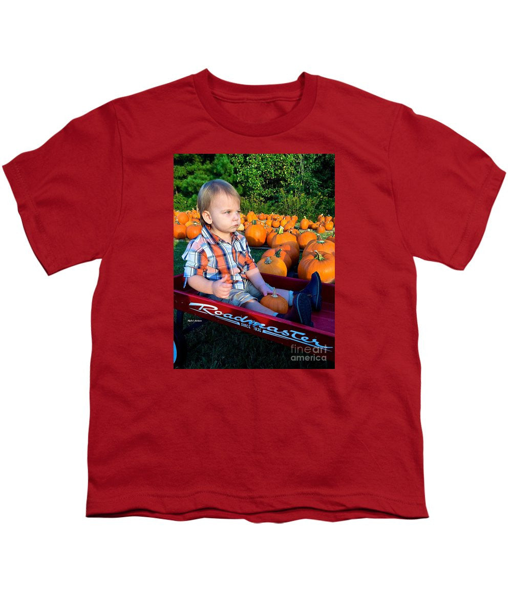 T-shirt pour jeunes - Balade en foin dans les champs de citrouilles