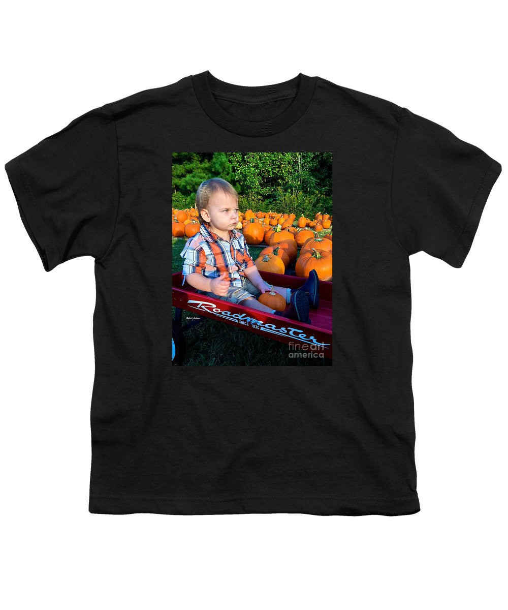 T-shirt pour jeunes - Balade en foin dans les champs de citrouilles