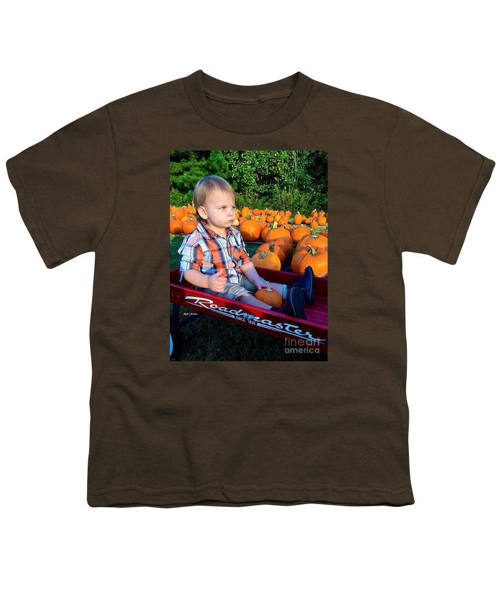 T-shirt pour jeunes - Balade en foin dans les champs de citrouilles