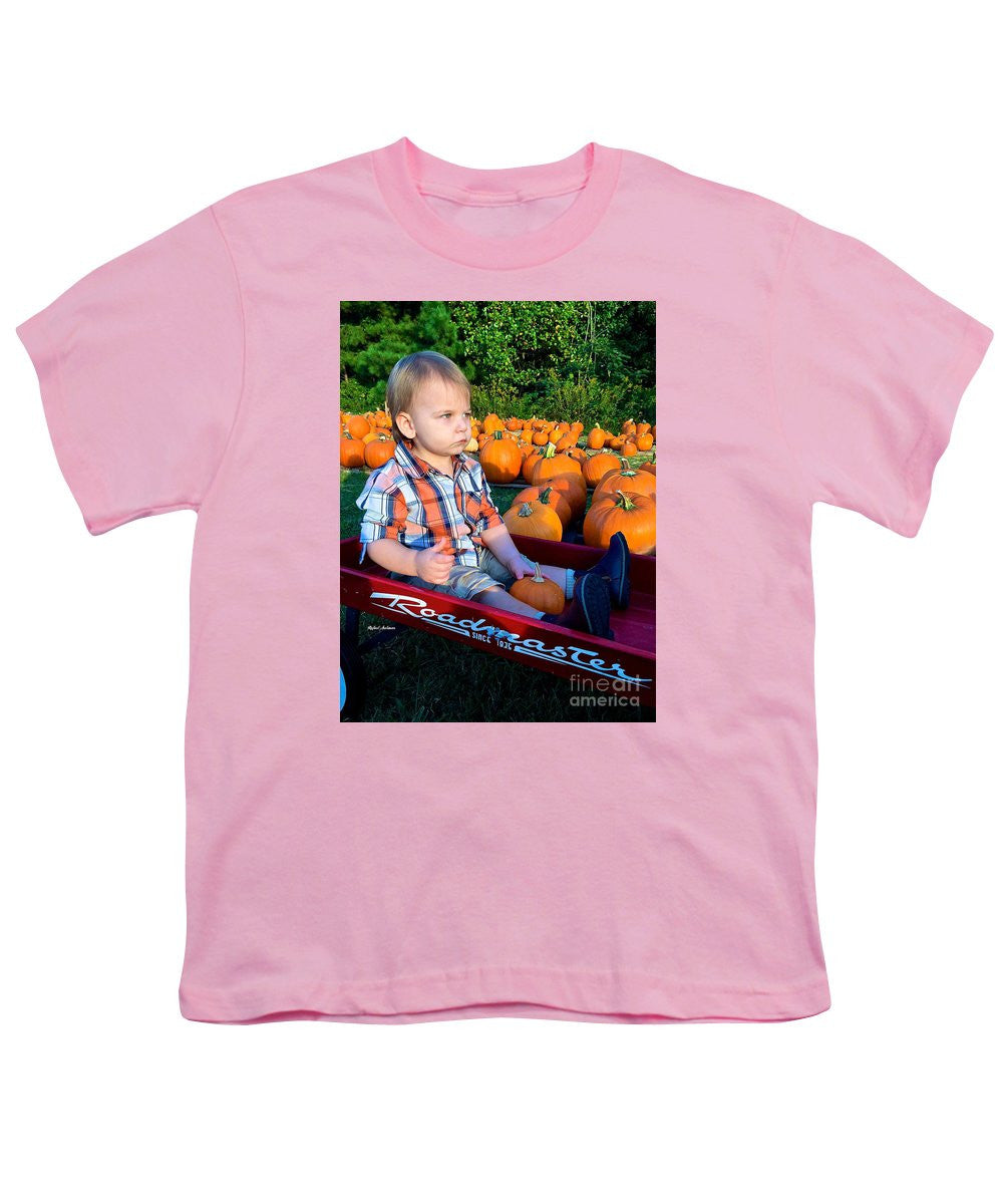 T-shirt pour jeunes - Balade en foin dans les champs de citrouilles