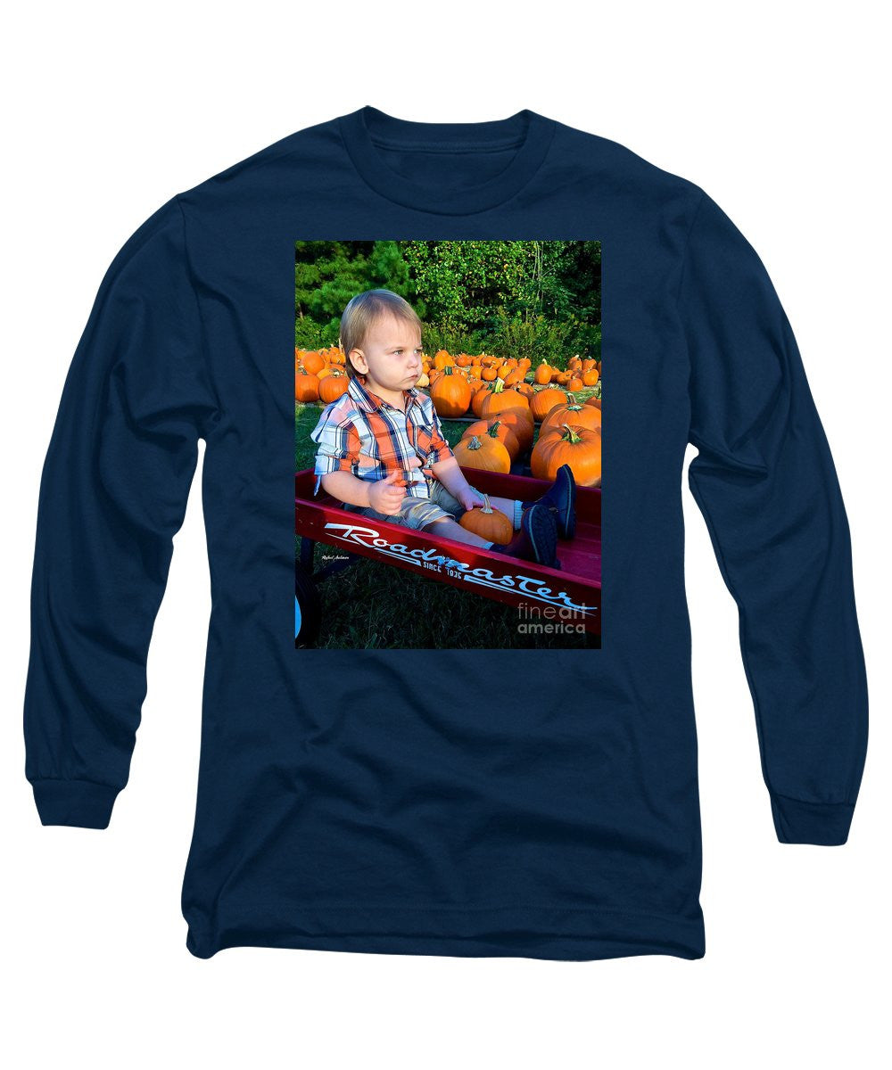 T-shirt à manches longues - Balade en foin dans un champ de citrouilles