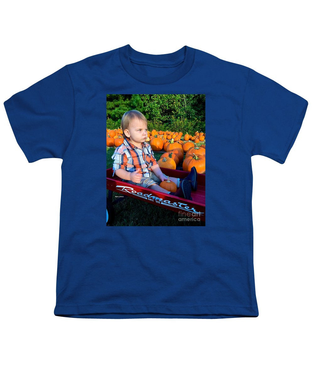 T-shirt pour jeunes - Balade en foin dans les champs de citrouilles