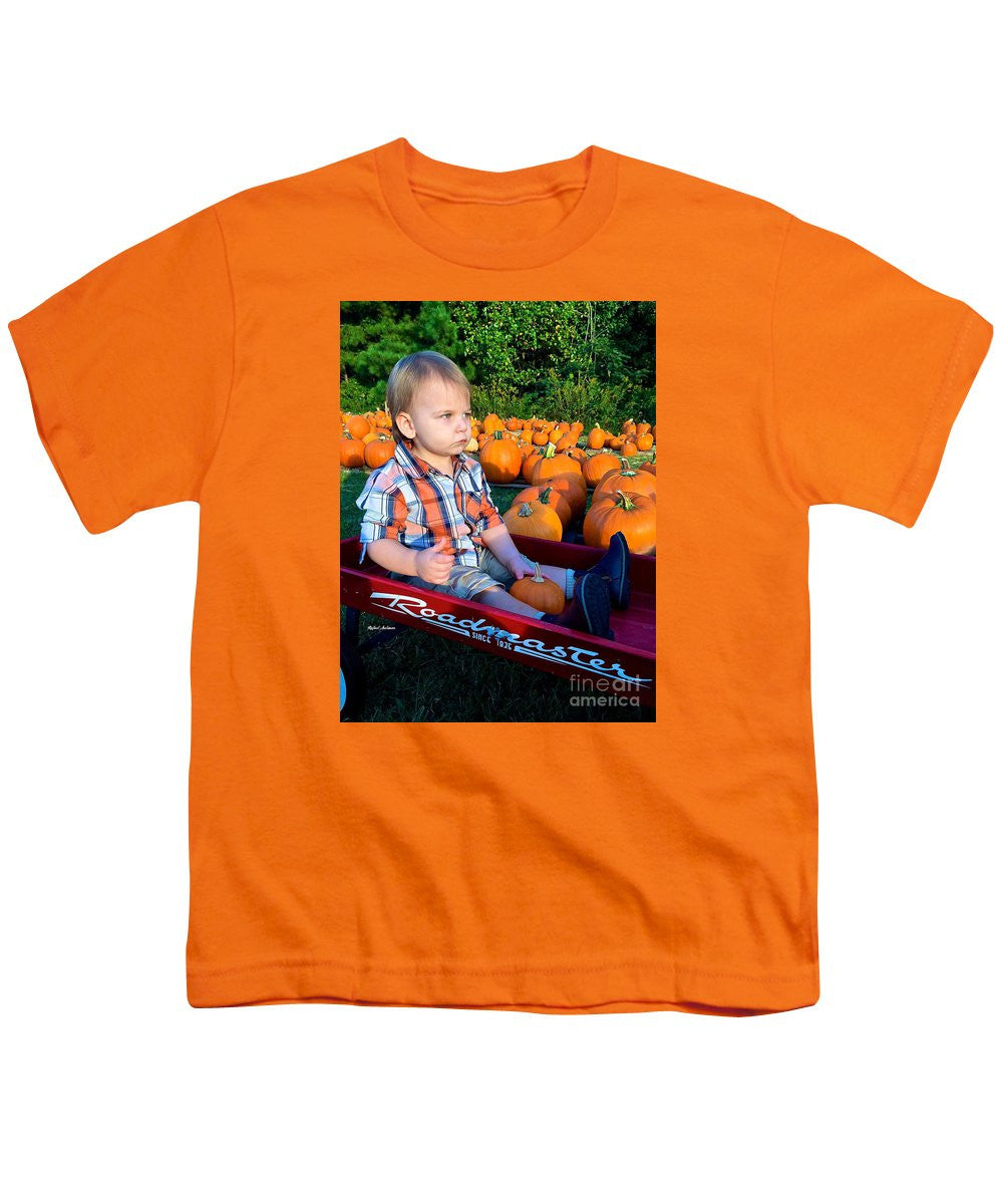 T-shirt pour jeunes - Balade en foin dans les champs de citrouilles