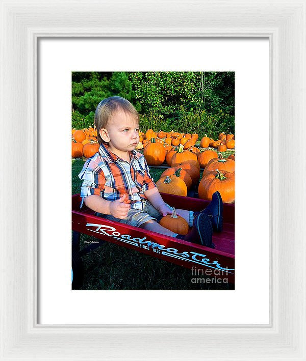 Framed Print - Pumpkin Patch Hay Ride