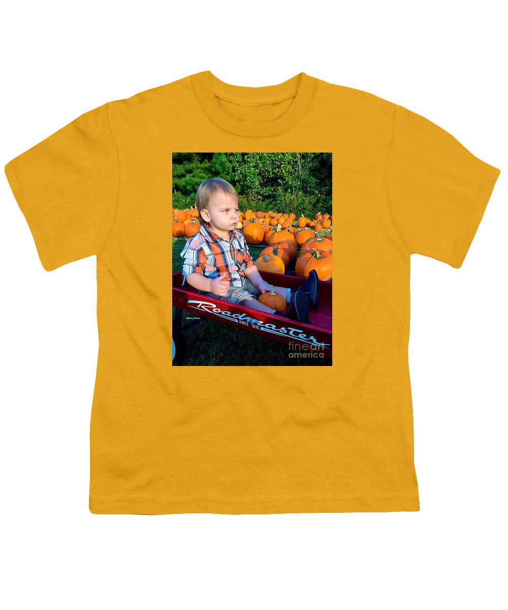 T-shirt pour jeunes - Balade en foin dans les champs de citrouilles