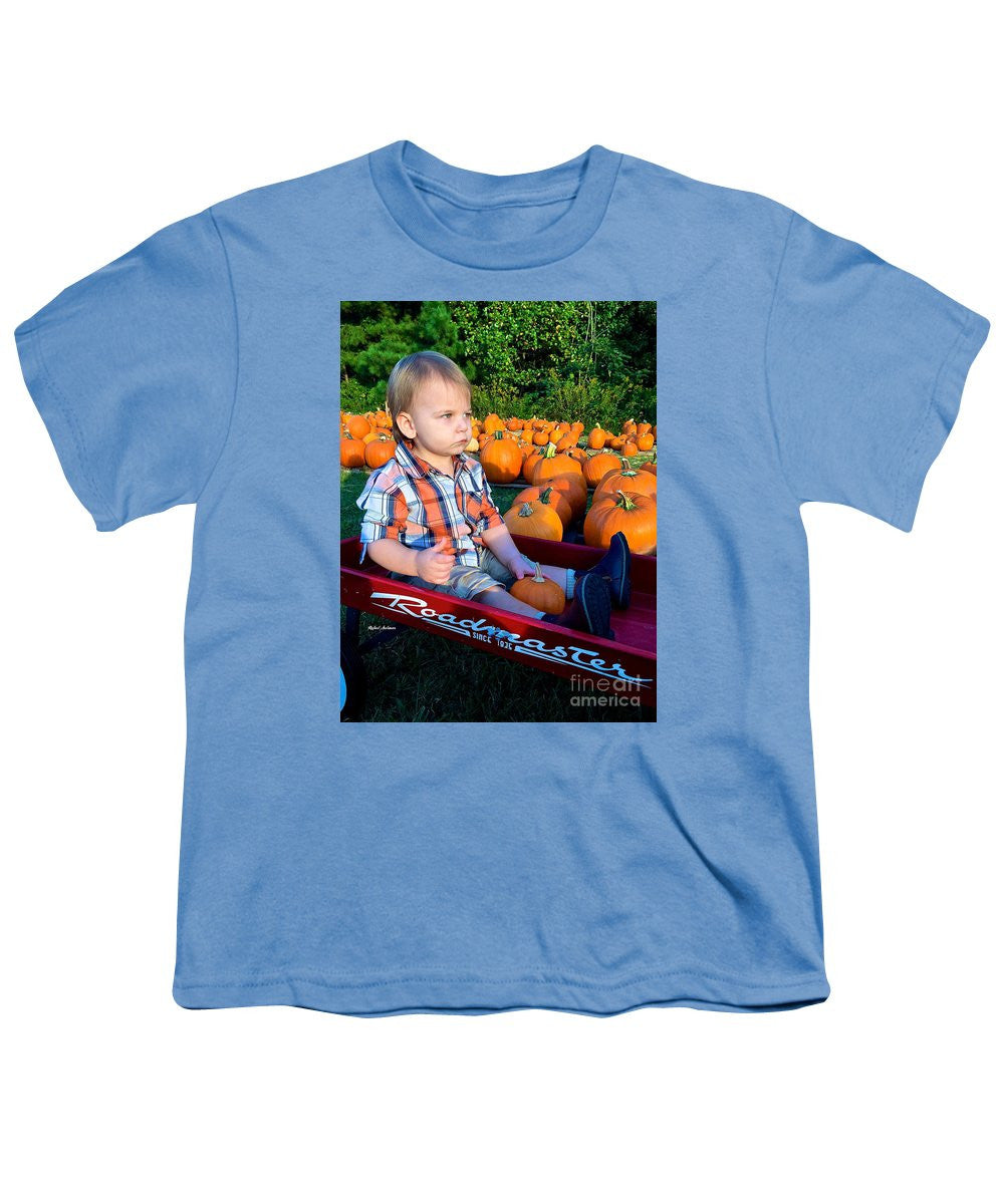 T-shirt pour jeunes - Balade en foin dans les champs de citrouilles