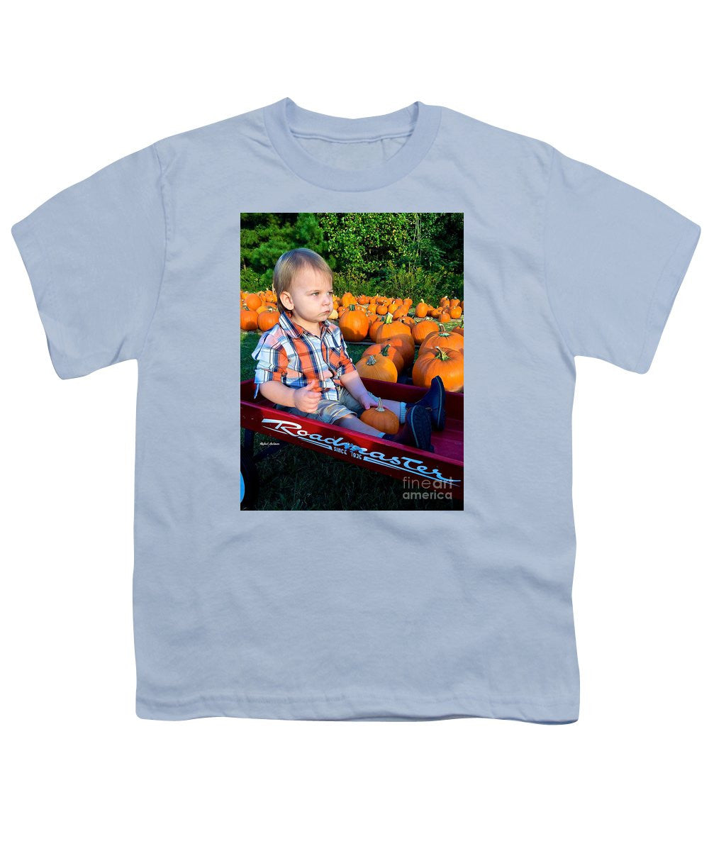 T-shirt pour jeunes - Balade en foin dans les champs de citrouilles