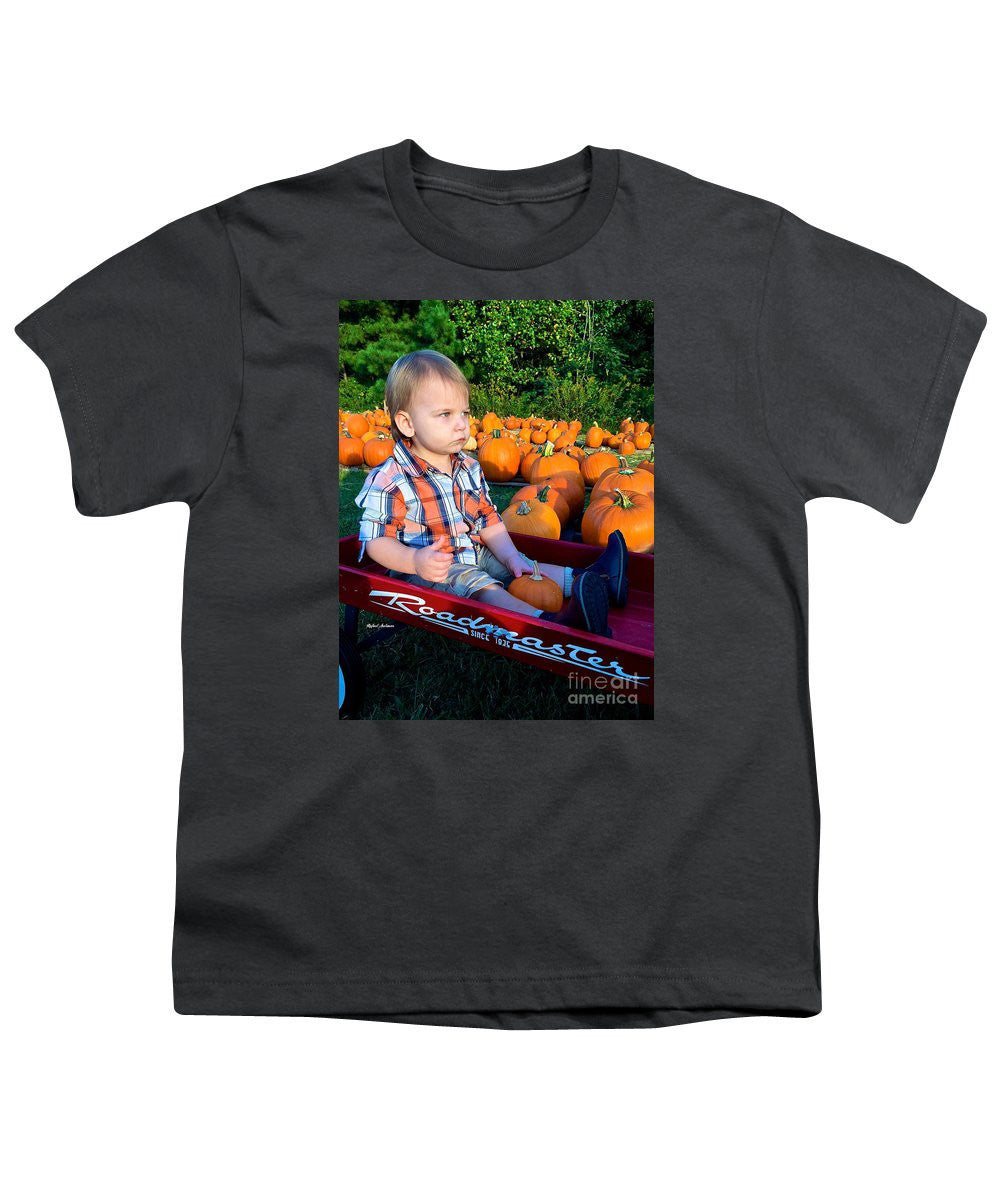 T-shirt pour jeunes - Balade en foin dans les champs de citrouilles