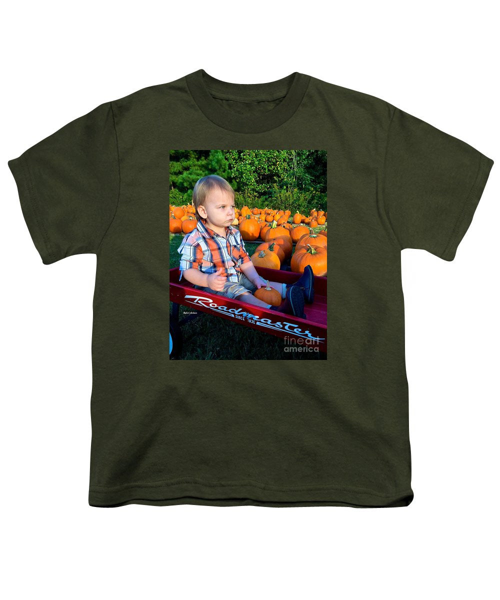 T-shirt pour jeunes - Balade en foin dans les champs de citrouilles