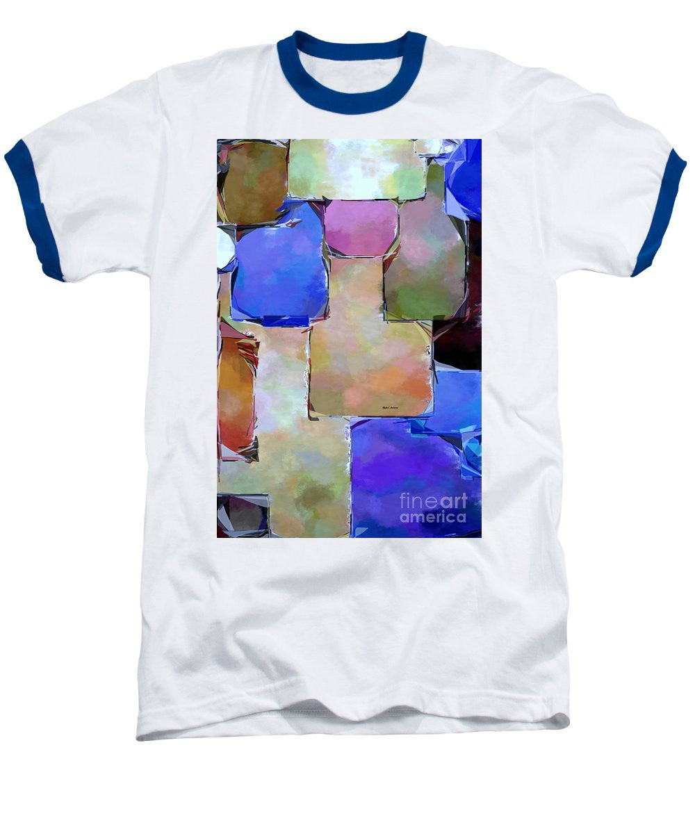 Baseball T-Shirt - Purple Squares