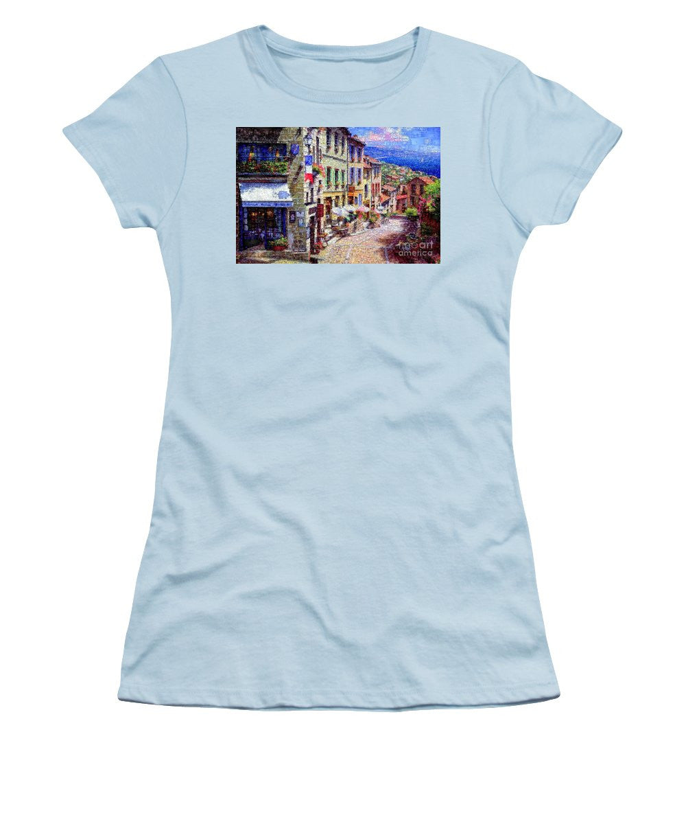 Women's T-Shirt (Junior Cut) - Quaint Streets From Nice France.