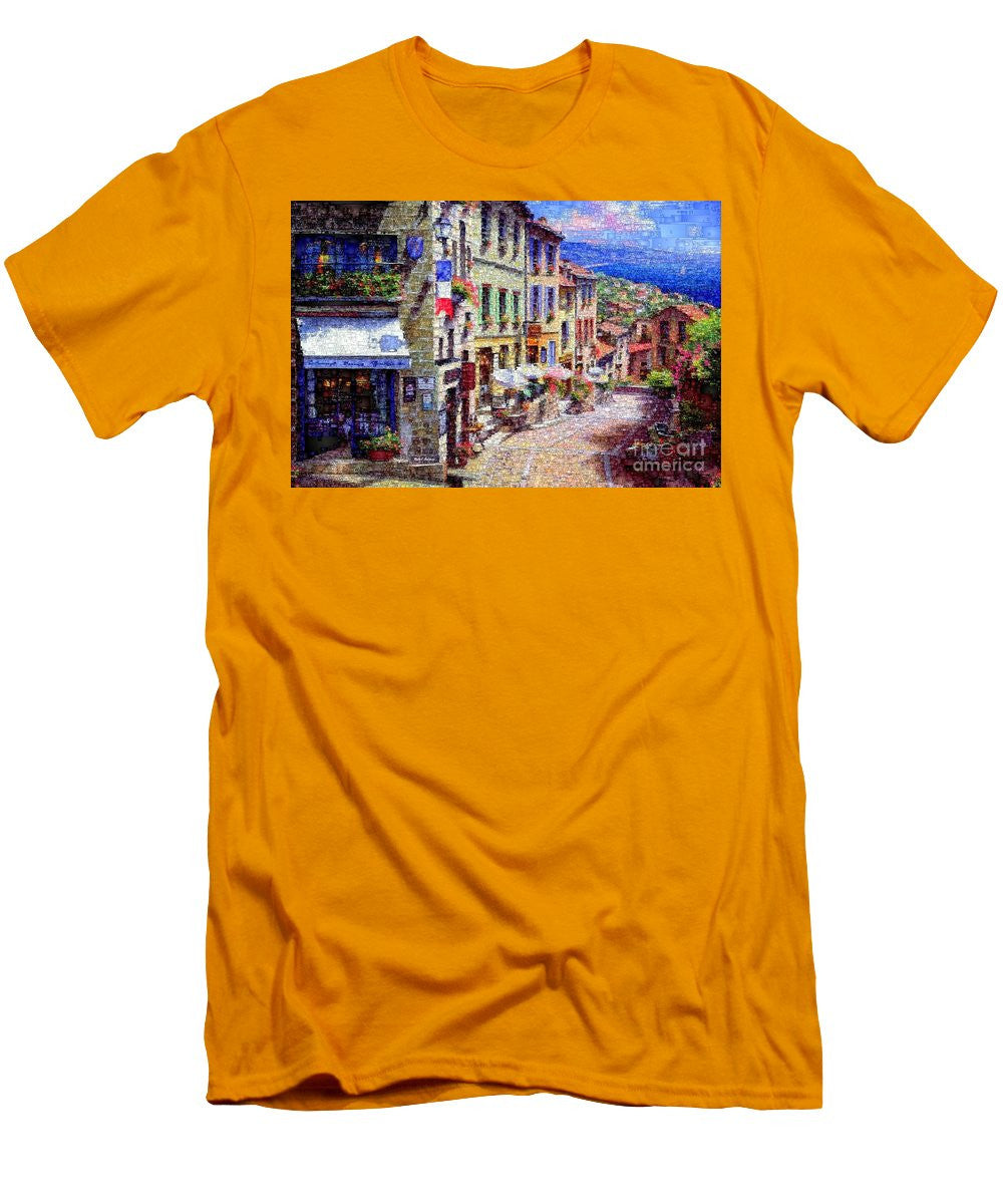 Men's T-Shirt (Slim Fit) - Quaint Streets From Nice France.