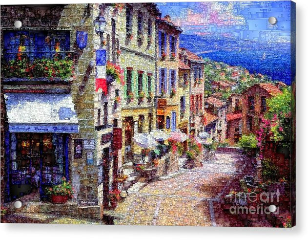 Acrylic Print - Quaint Streets From Nice France.