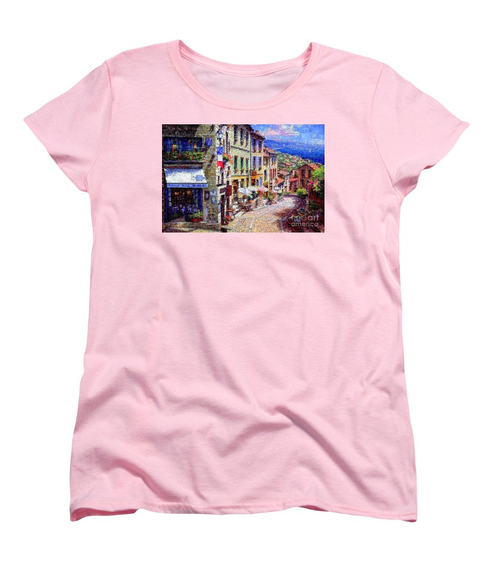 T-shirt pour femme (coupe standard) - Rues pittoresques de Nice, France.