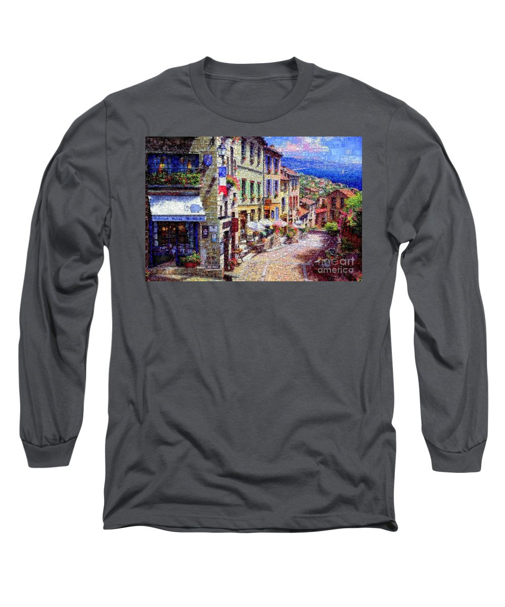 Long Sleeve T-Shirt - Quaint Streets From Nice France.