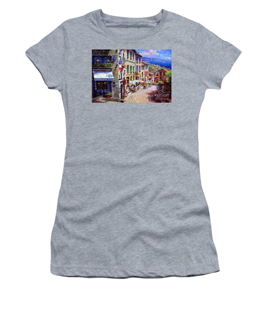 T-shirt femme (coupe junior) - Rues pittoresques de Nice, France.